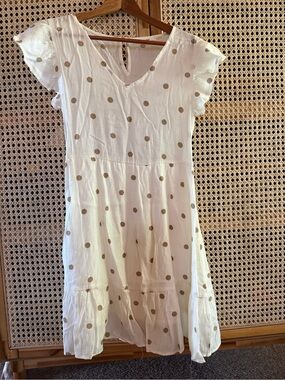 White Polka Dot Midi Dress